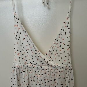 H&M heart print tie halter tank top